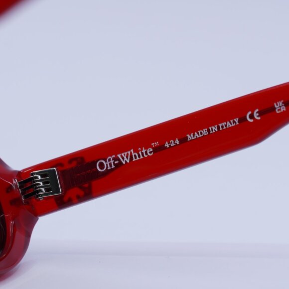 ?️New Off-White OERI13G EDISON 2507 Sunglasses - Red Frame, Grey Lenses main image 4